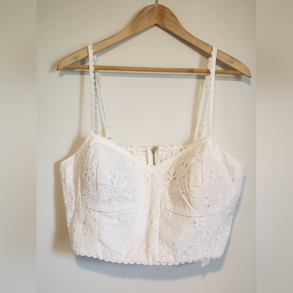 White Eyelet Crop Top